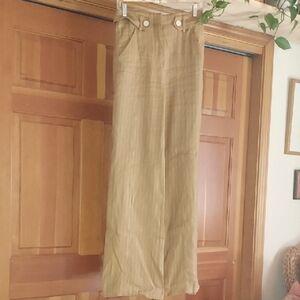 Veronica Beard Tan Striped Trousers